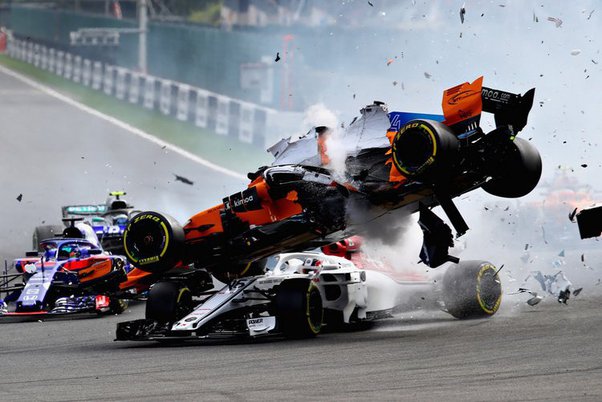 The Formula 1 mishap: the driver failed to recognize the turn, veered onto the grass, and damaged all the new features