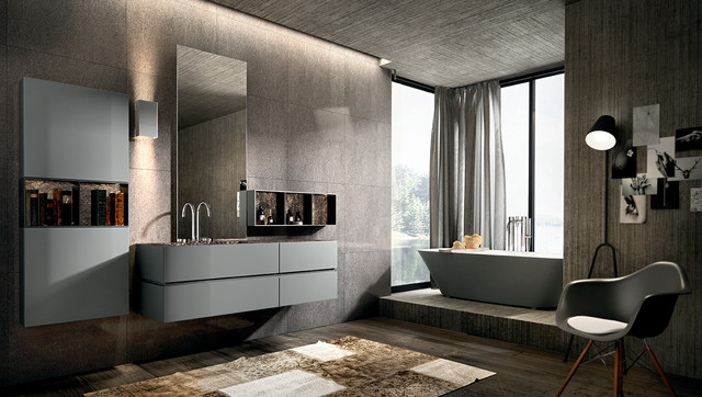 Modern Luxurious Bathrooms: Italian design appeal and floating shelves