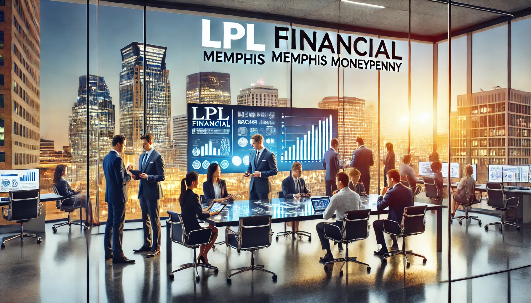 A dynamic financial advisor in Memphis guiding clients through their investment strategies at LPL Financial Memphis Brooks Moneypenny.